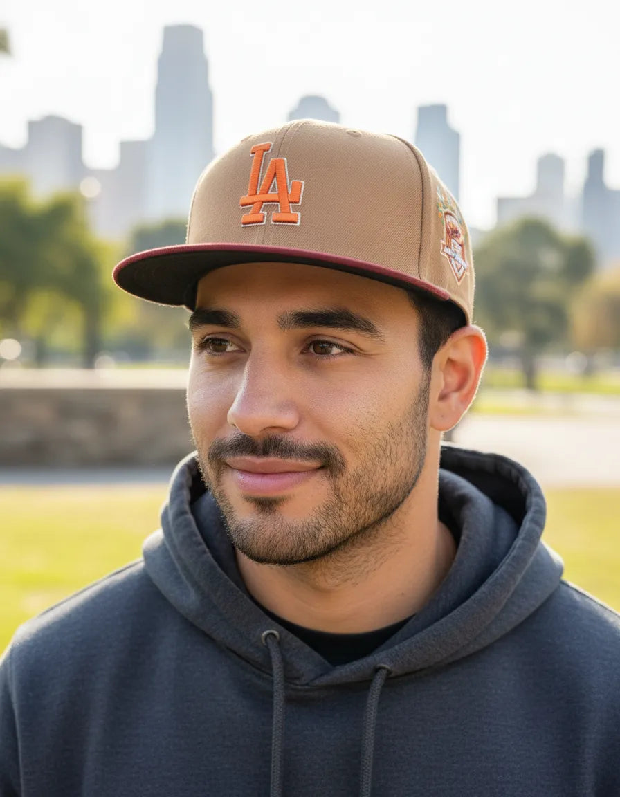 Gorra New Era 59fifty La Dodgers Parche Aniversario Trigo
