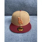 Gorra New Era 59fifty La Dodgers Camel Y Vino Edición Aniver