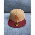 Gorra New Era 59fifty La Dodgers Camel Y Vino Edición Aniver